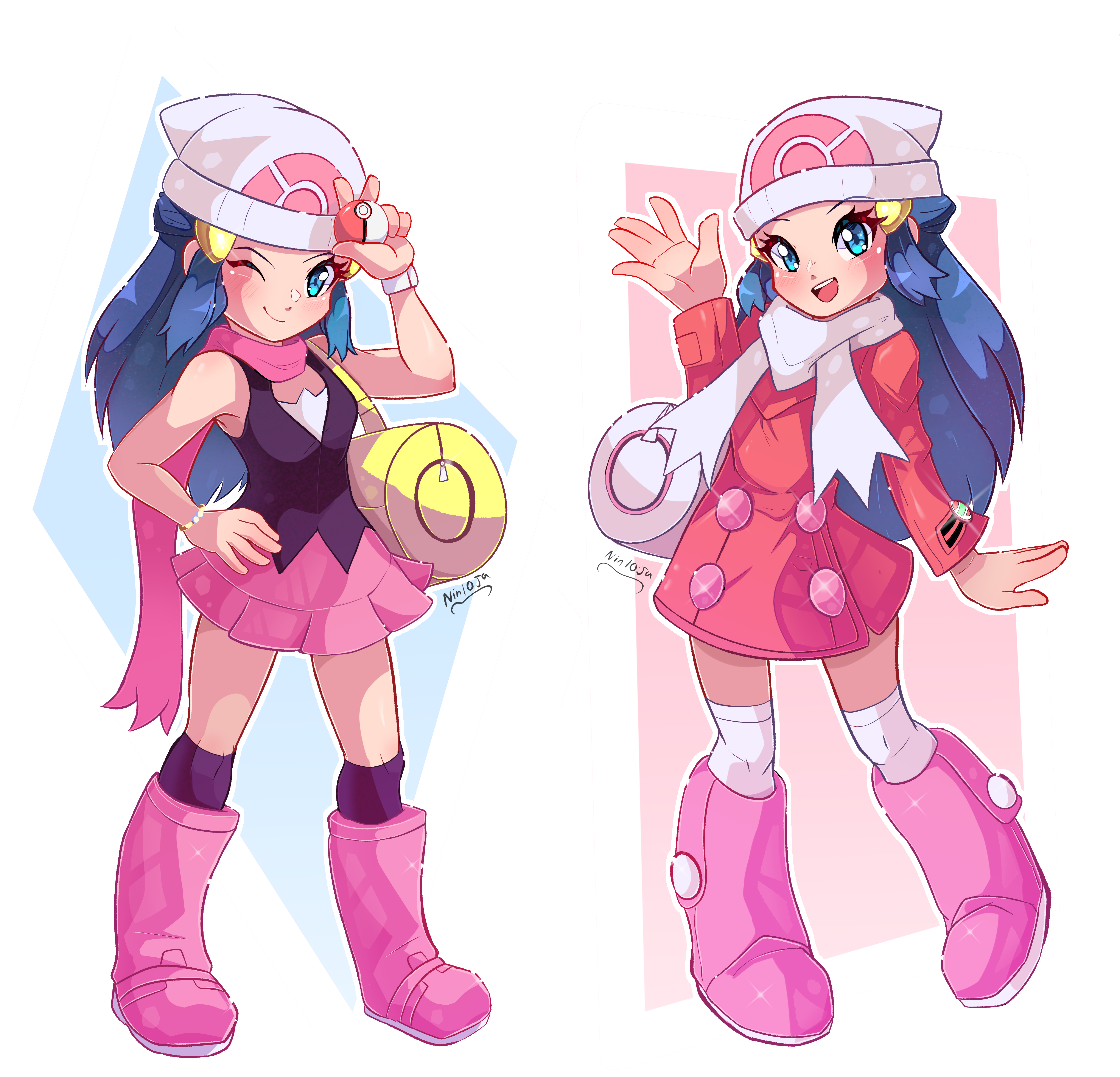 dawn (pokemon and 1 more) drawn by koitshi