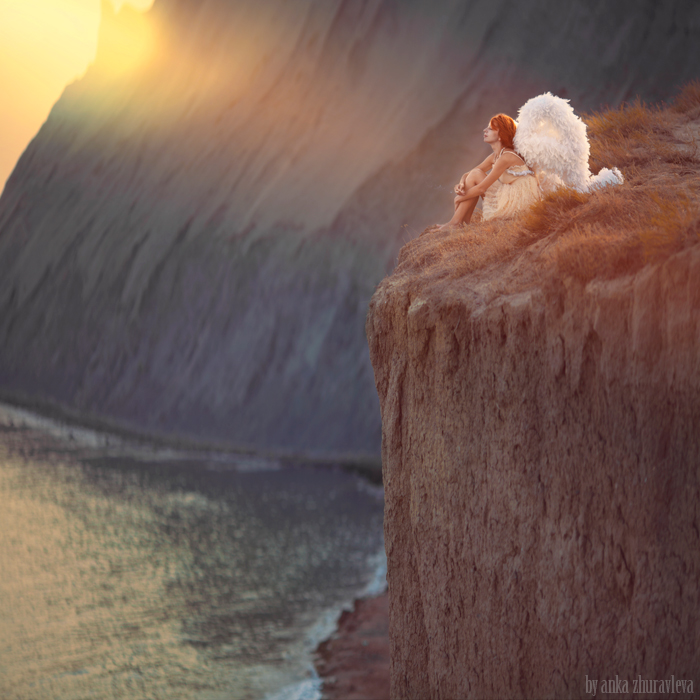 angel on a cliff