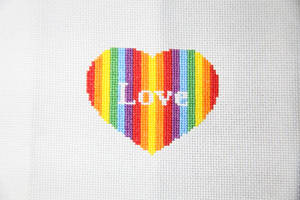 True Love cross stitch finished
