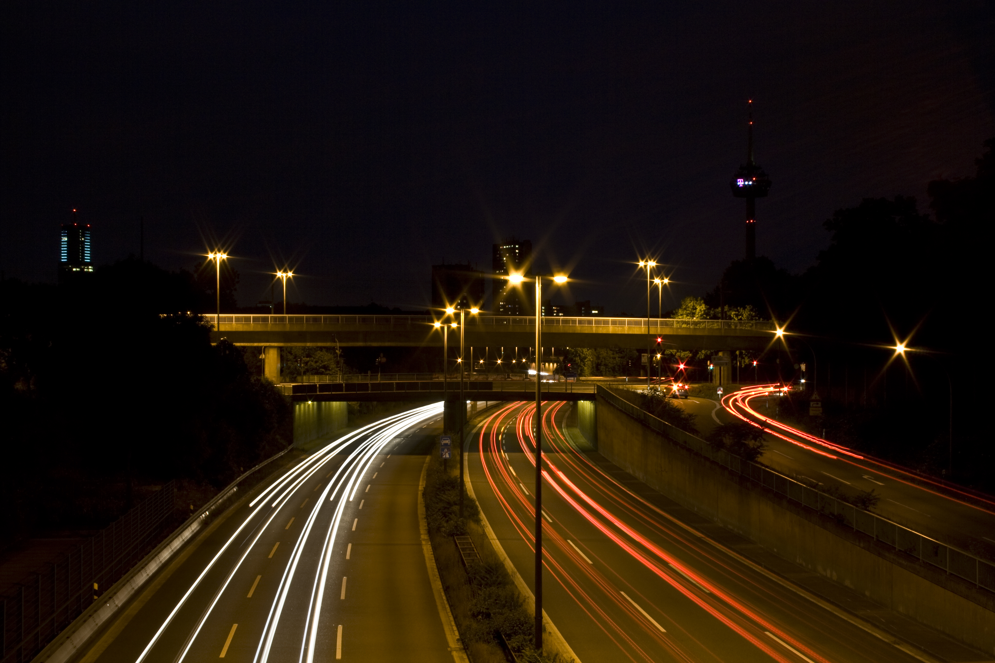 Cologne A57 at night