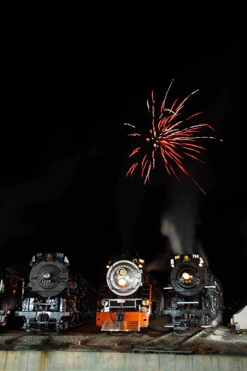 Fireworks above Steam Engines