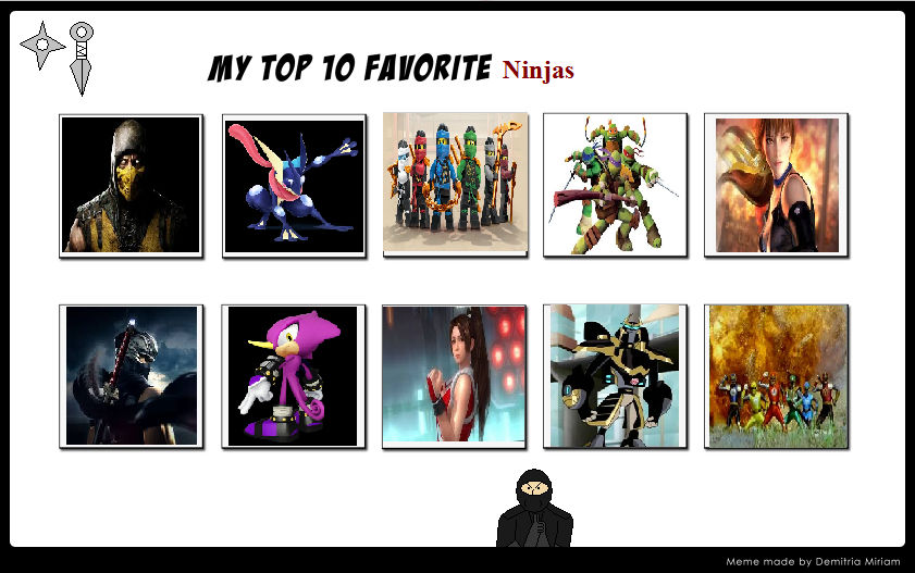 Nice Ninjas My Top 10 Favorite Ninjas by RebeloftheDawn95 on DeviantArt