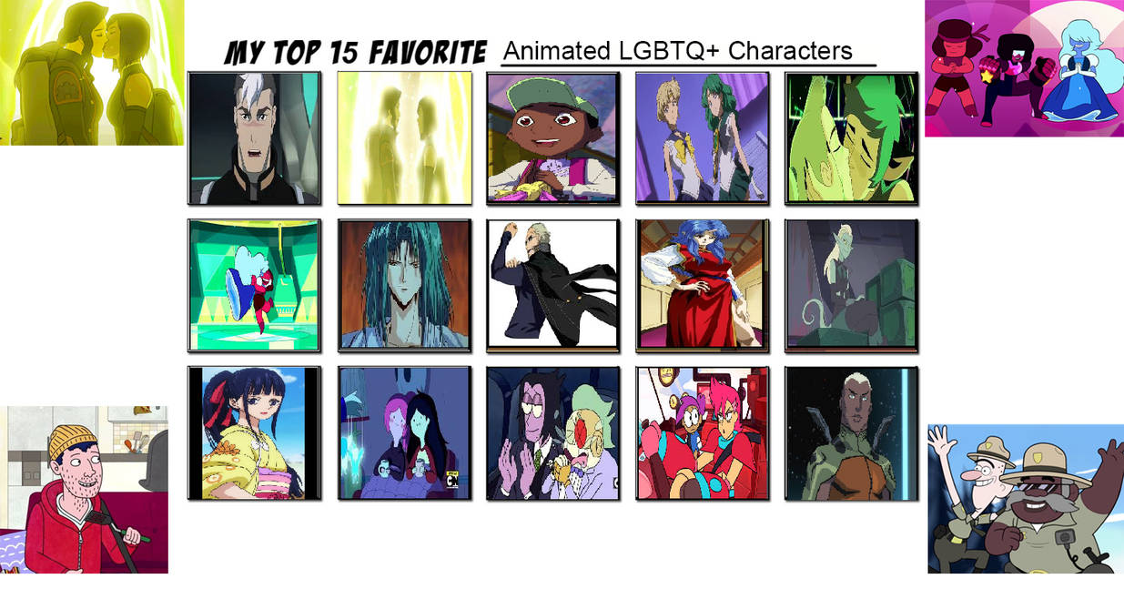 Top 15 Animated LGBTQ+ Characters by RebeloftheDawn95 on DeviantArt