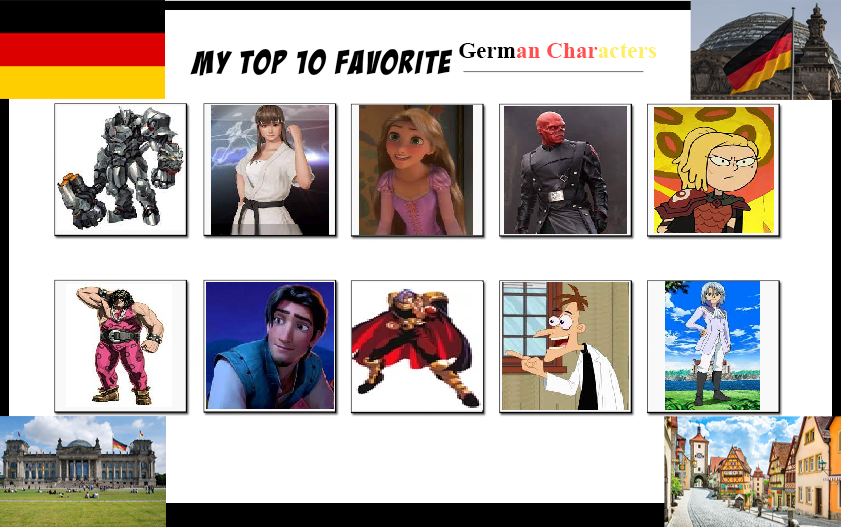 My Top 10 German Characters by RebeloftheDawn95 on DeviantArt