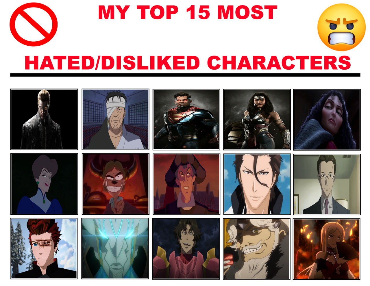 My Top 15 Most Hated or Disliked characters part 2 by 17Chaos on DeviantArt