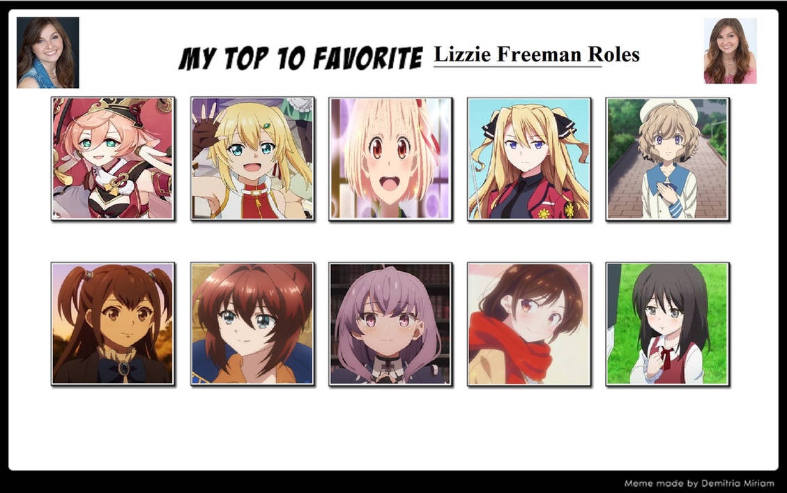My Top 10 Favorite Lizzie Freeman roles by 17Chaos on DeviantArt