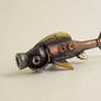Robot Trout Fish Wood Pendant
