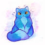 Blue Watercolor Cat