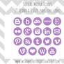 Social Media Icons Set - Purple