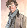 Benedict Cumberbatch Sherlock Holmes Watercolor...