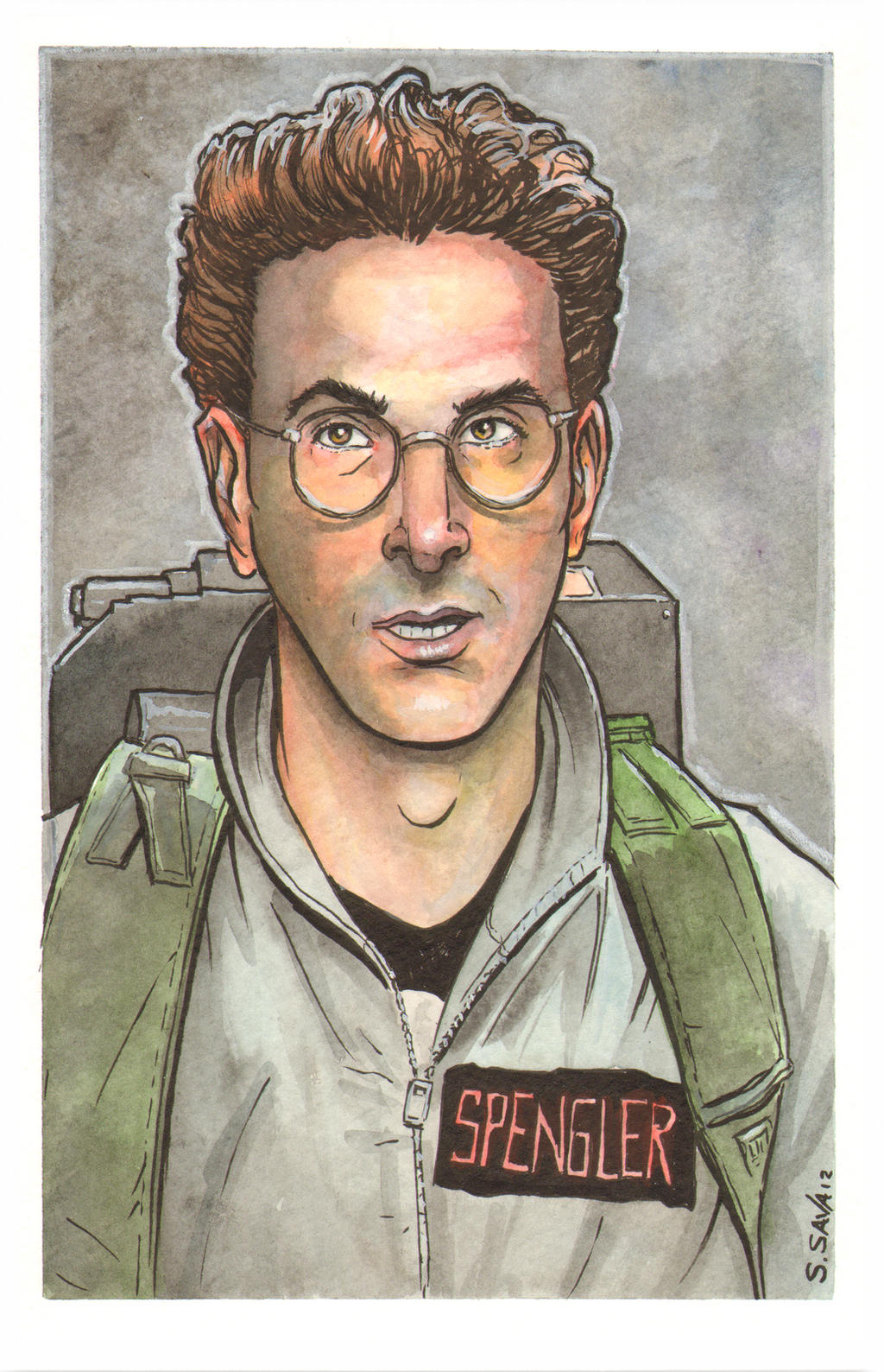 Ghostbusters Egon Spengler Watercolor...