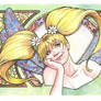 Kiwi the Fairy Art Nouveau Watercolor Painting...