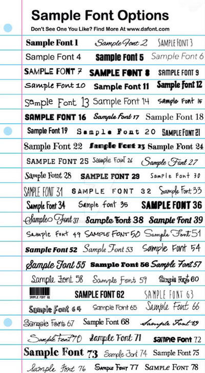 Sample Font Options by PaintedAuroraMLP on DeviantArt