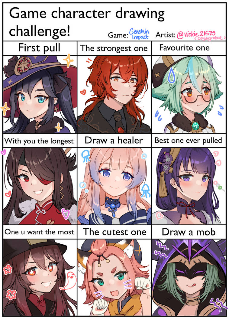 Deviantart Write Challenge Game character drawing challenge by vickie21579 on DeviantArt