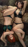 Yen and Triss on bed by ynorka