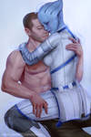 Liara x Shepard by ynorka