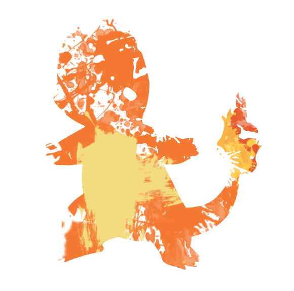 Charmander Paint Splatter Graphics