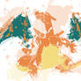 Charizard Paint Splatter Graphics