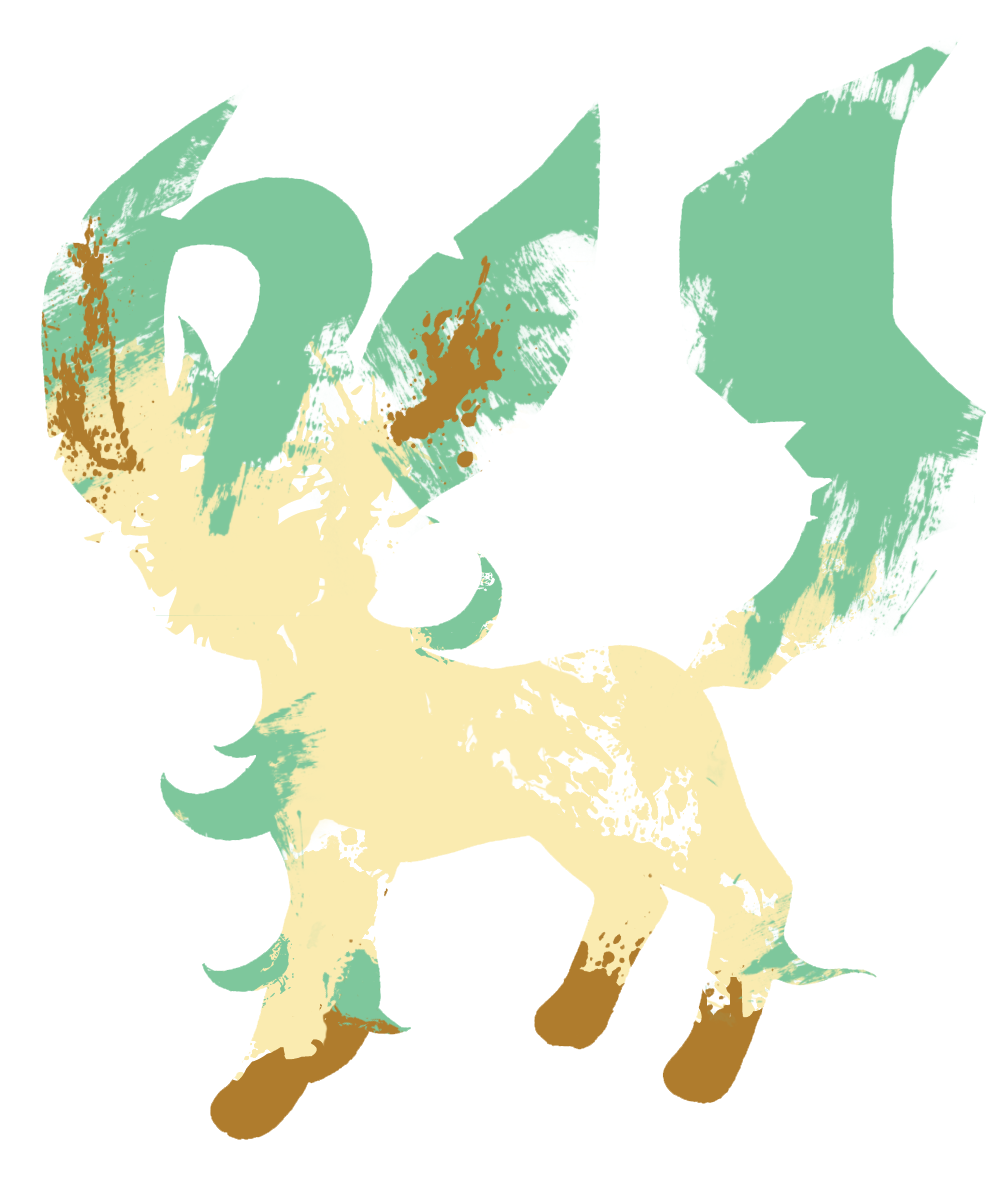 Leafeon Paint Splatter Graphics