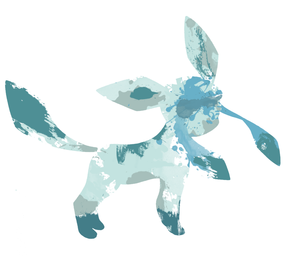 Glaceon Paint Splatter Graphics