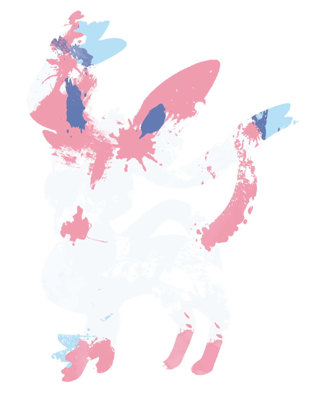 Sylveon Paint Splatter Graphics