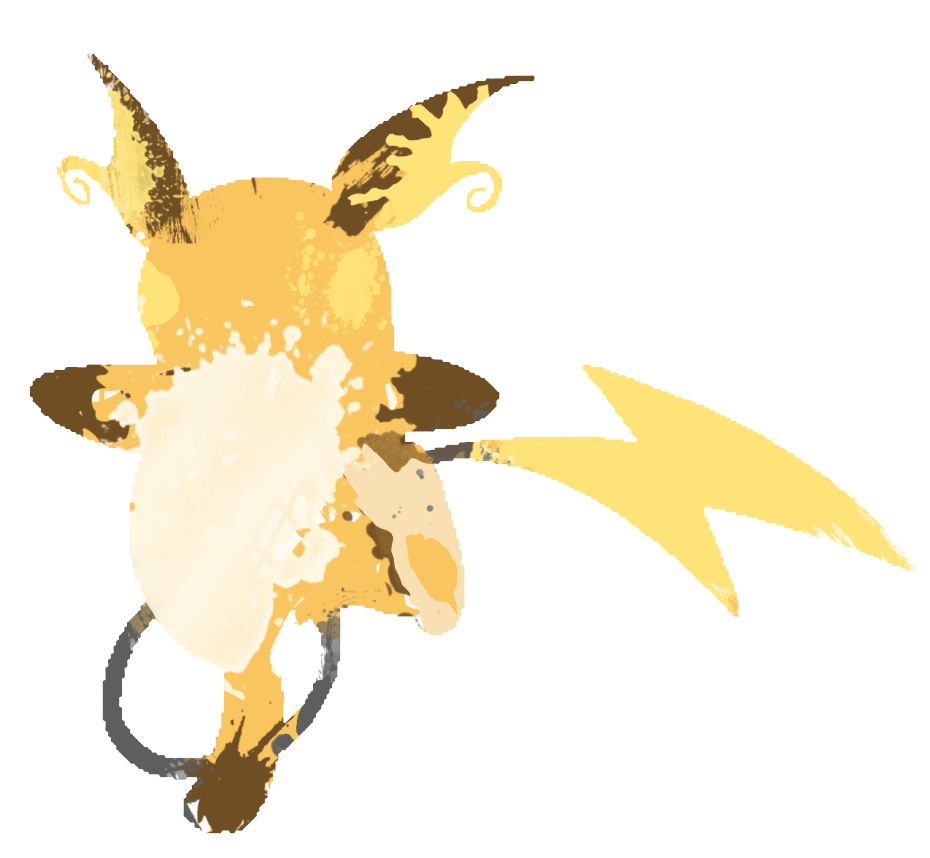 Raichu Paint Splatter Graphics