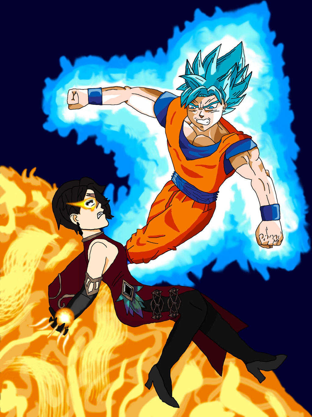 Goku vs Cinder by dragonboy1092 on DeviantArt