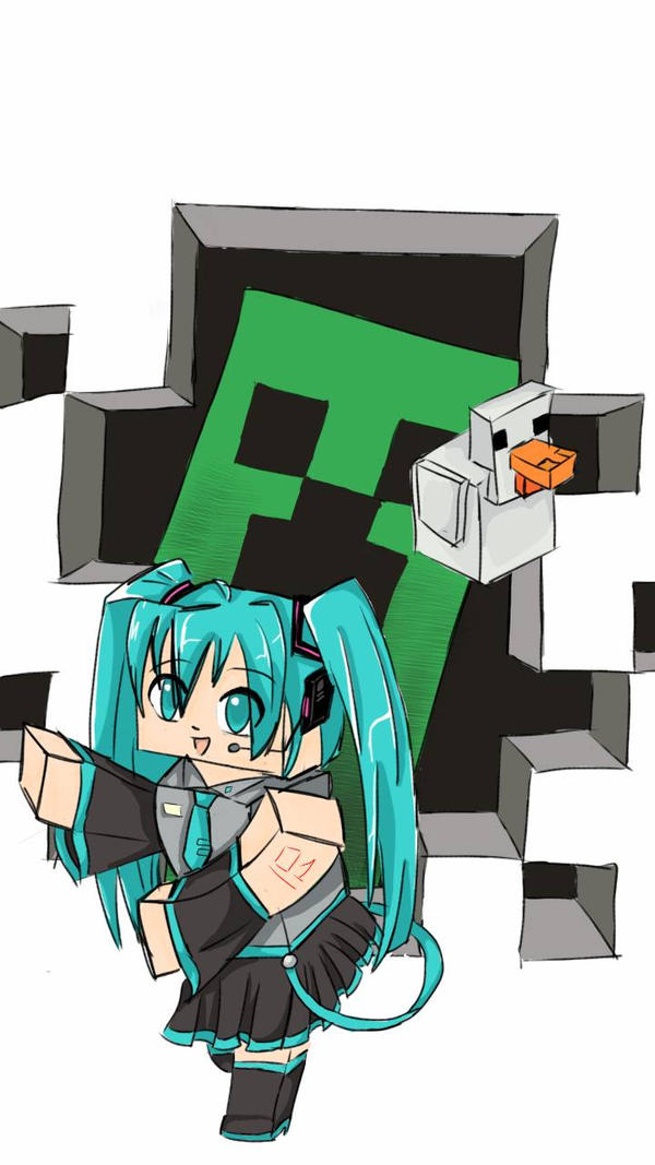 Hatsune Miku in Minecraft* by ScraemXD on DeviantArt