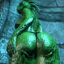 Green reptile booty