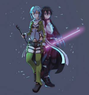 Sinon and Kirito Gun Gale Online