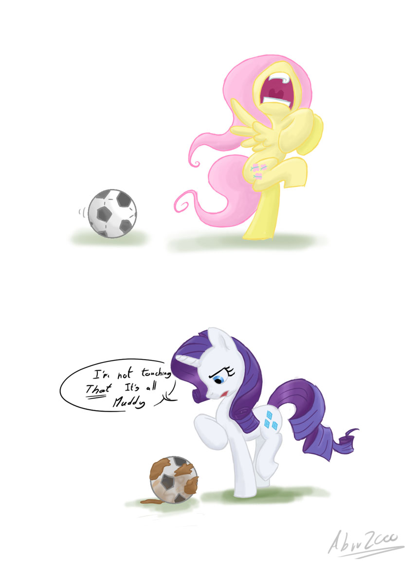 fluttershy and rarity play football