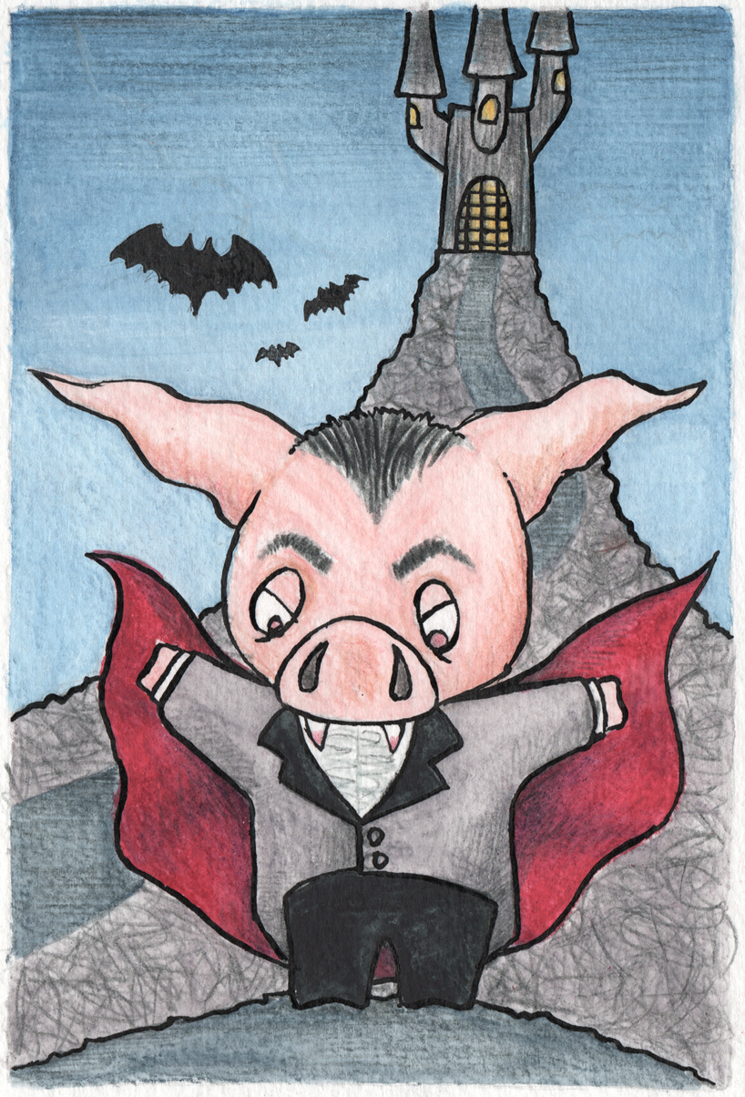 Vampire pig wants to drink your blood!