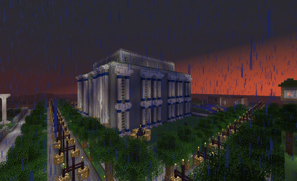 Minecraft Creations 5 Library in rain
