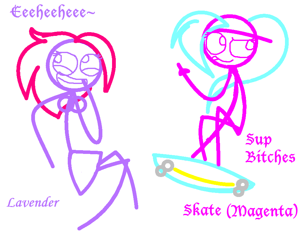 Skate and Lavender. (My Dick Figures OCS)