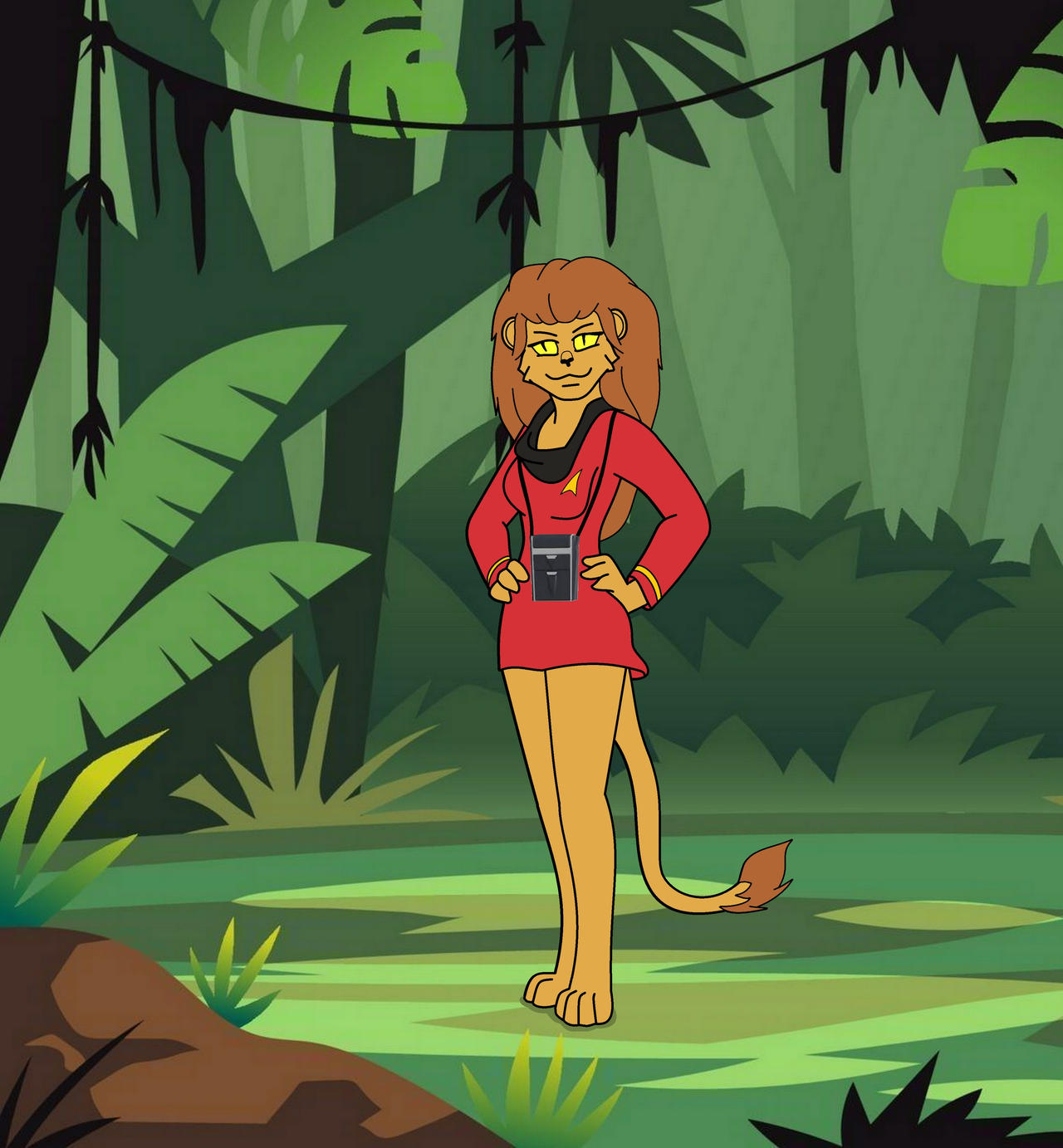 M'ress on away team in Forest. by LoneFox on DeviantArt