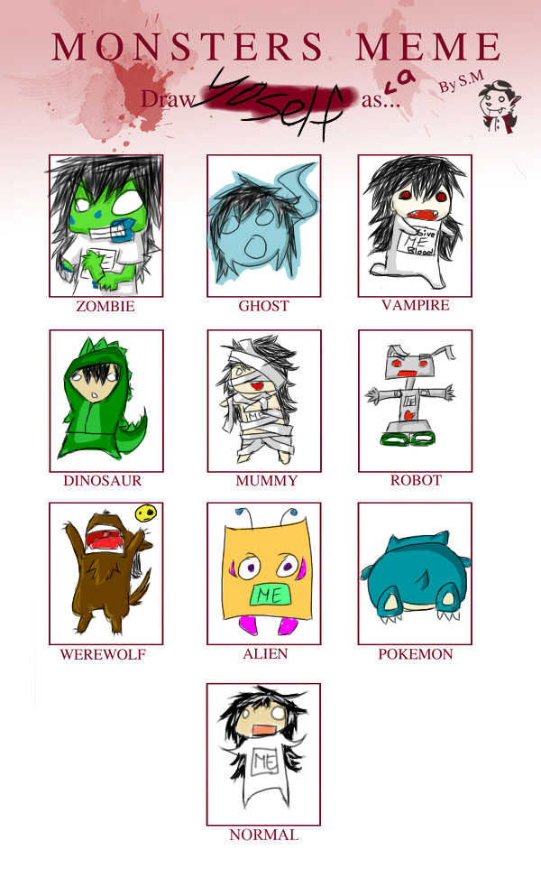 Monster Mem Monsters Meme by animecharaters on DeviantArt