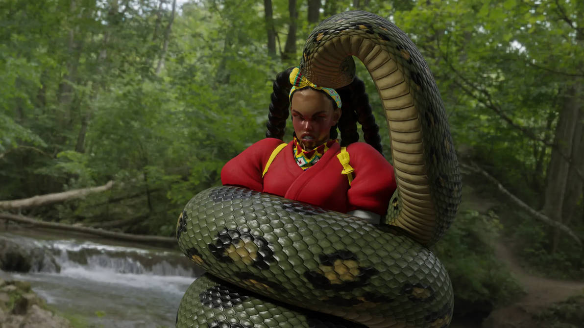 Snake Squeeze Kimberly (Snake Commission #3) by RebelScum5420 on DeviantArt