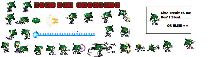 Duke The Hedgehog Sprite Sheet