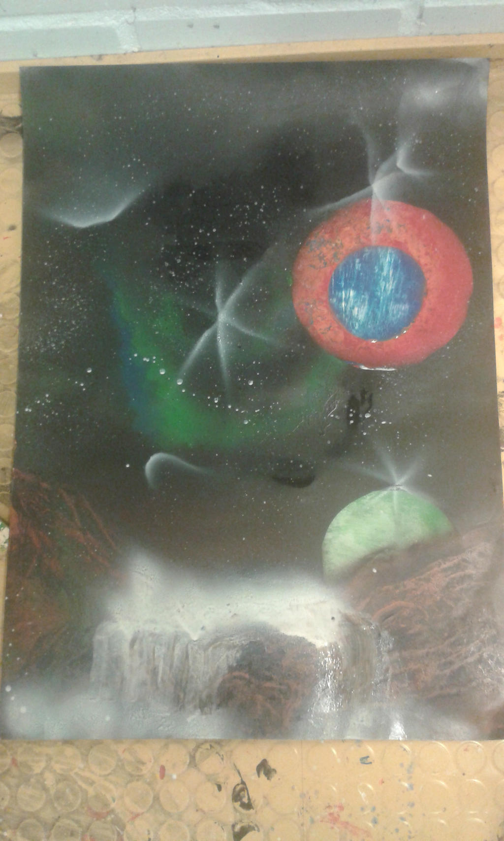 Space spray painting