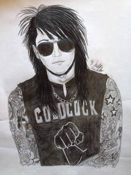 Ashley Purdy Black veil Brides  black and white