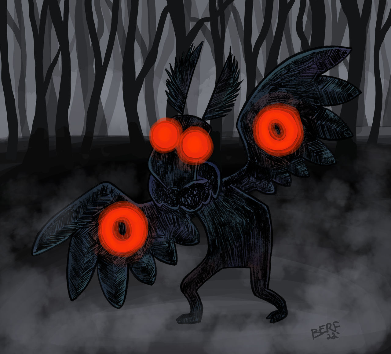 Mothman by berf on DeviantArt
