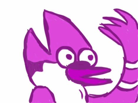 Mordecai in purple