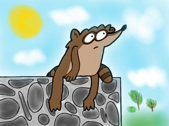 Rigby sitting (coloured)