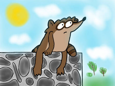 Rigby sitting (coloured)