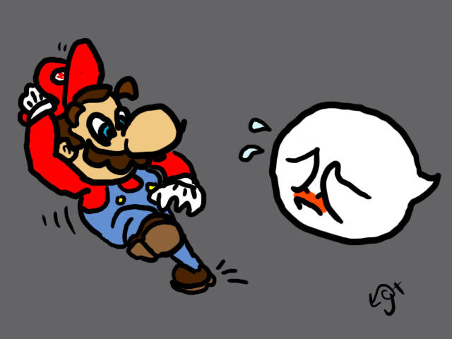 Mario Meets Boo by listereo on DeviantArt