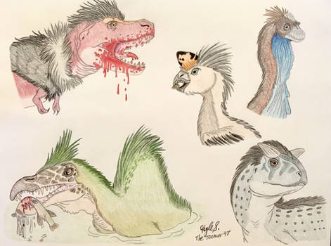 Randomly drawn Dinosaurs 