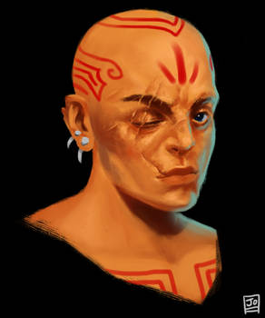 Portrait Practice - Random Tribal Paint Guy