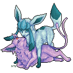 Glaceon and Espeon Commission by ghostkite