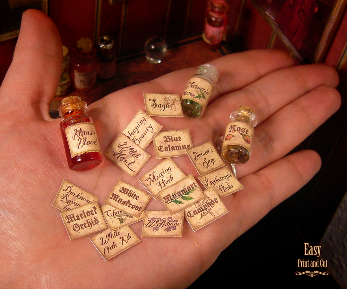 Printable Vampiric Magic labels, Miniature 01 by AnnaBellLeeArt on ...