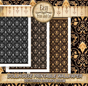 Printable miniature Damask Wallpaper 01